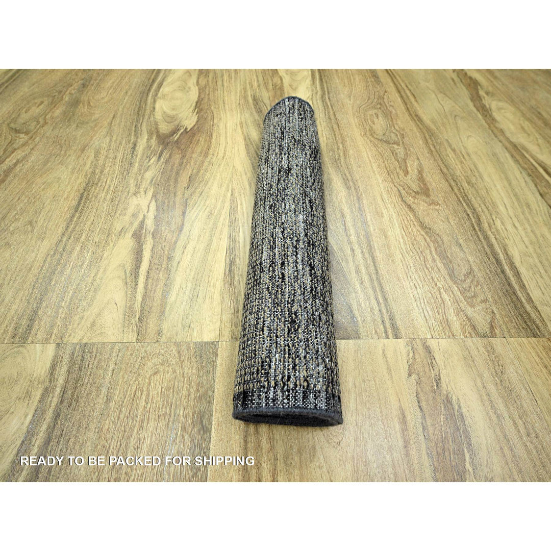 2'6" x 8'0" New Hand Knotted Brown Wool Runner Oriental Rug - MOA10276266