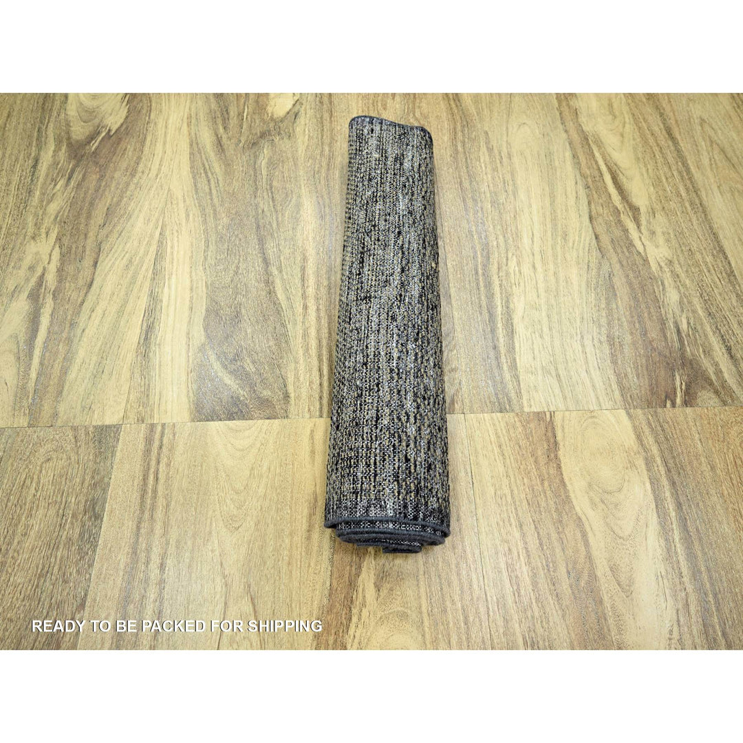 2'6" x 8'0" New Hand Knotted Brown Wool Runner Oriental Rug - MOA10276267