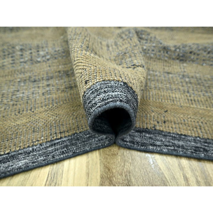 8'0" x 10'1" New Hand Knotted Brown Wool Rectangle Oriental Rug - MOA10276268