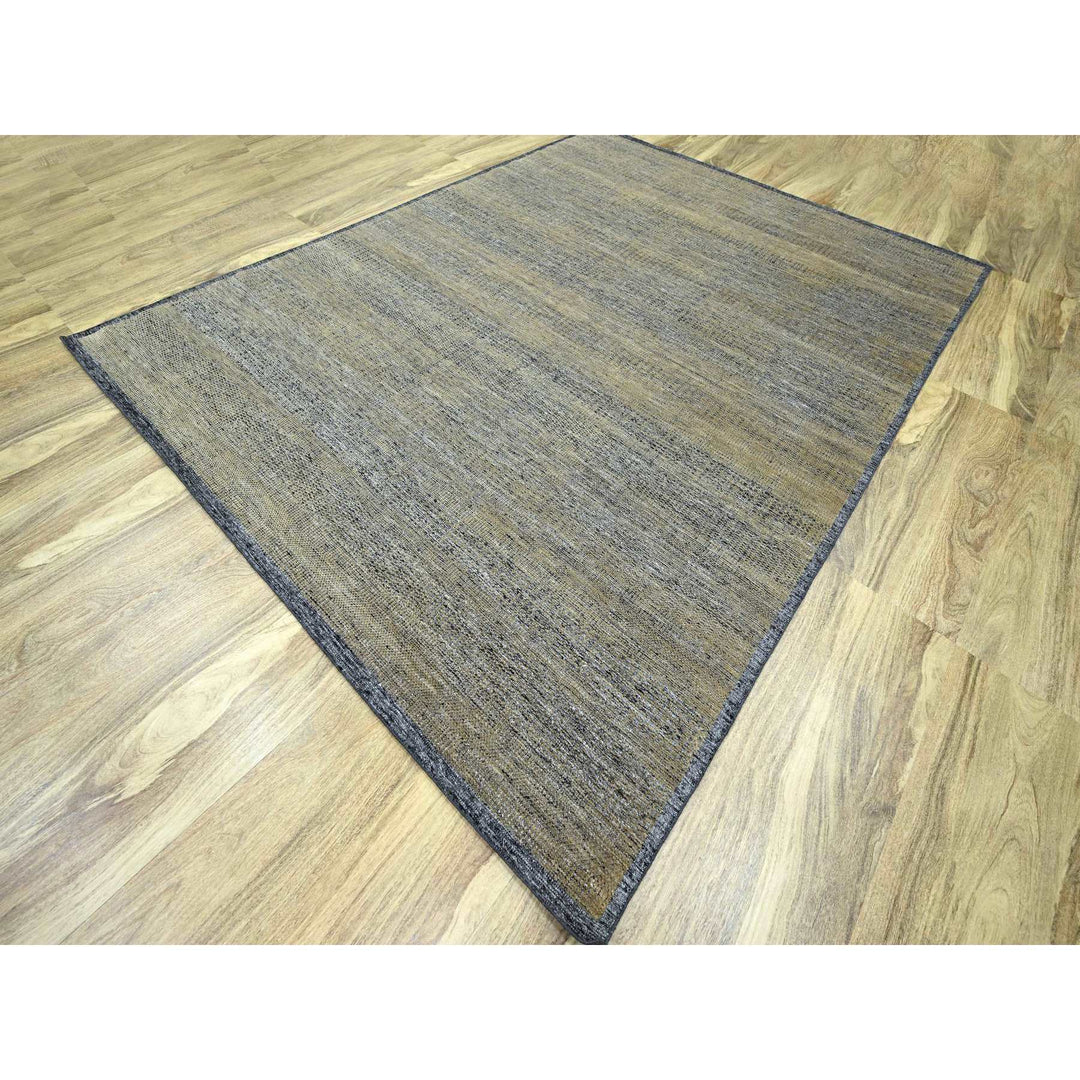 9'1" x 12'3" New Hand Knotted Brown Wool Rectangle Oriental Rug - MOA10276271