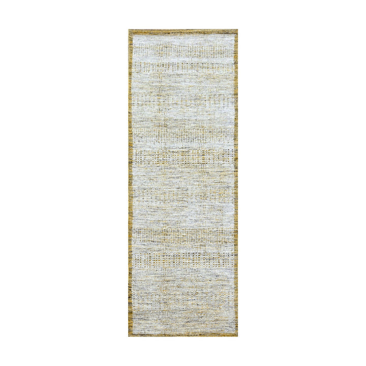 2'8" x 6'0" New Hand Knotted Yellow Wool Runner Oriental Rug - MOA10276272