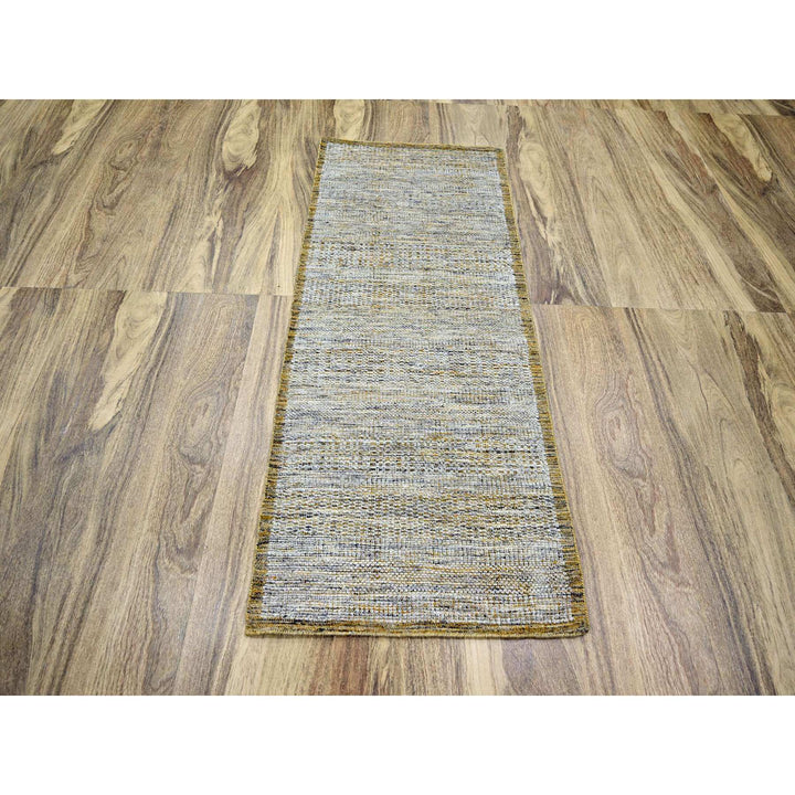 2'8" x 6'0" New Hand Knotted Yellow Wool Runner Oriental Rug - MOA10276272