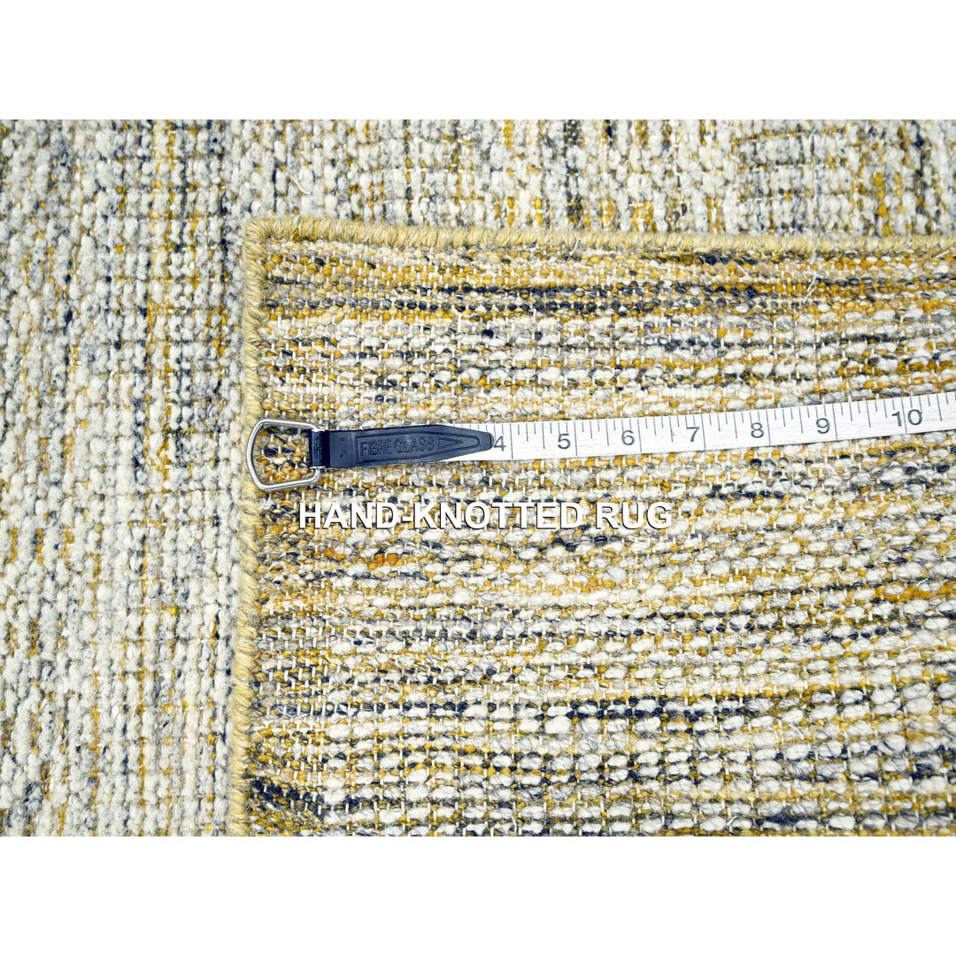 2'8" x 6'0" New Hand Knotted Yellow Wool Runner Oriental Rug - MOA10276272
