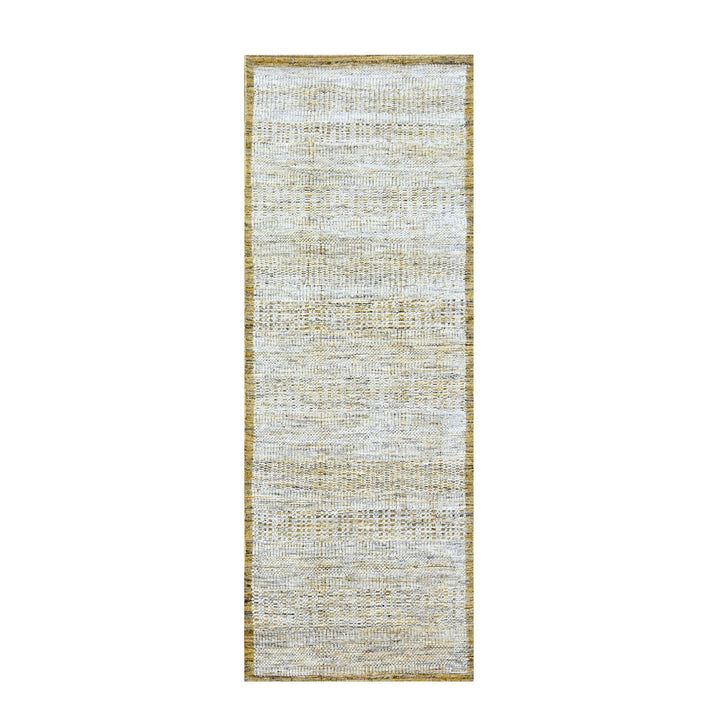 2'8" x 6'0" New Hand Knotted Yellow Wool Runner Oriental Rug - MOA10276274