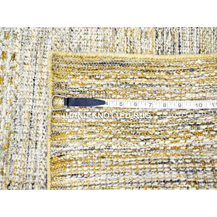2'8" x 6'0" New Hand Knotted Yellow Wool Runner Oriental Rug - MOA10276274