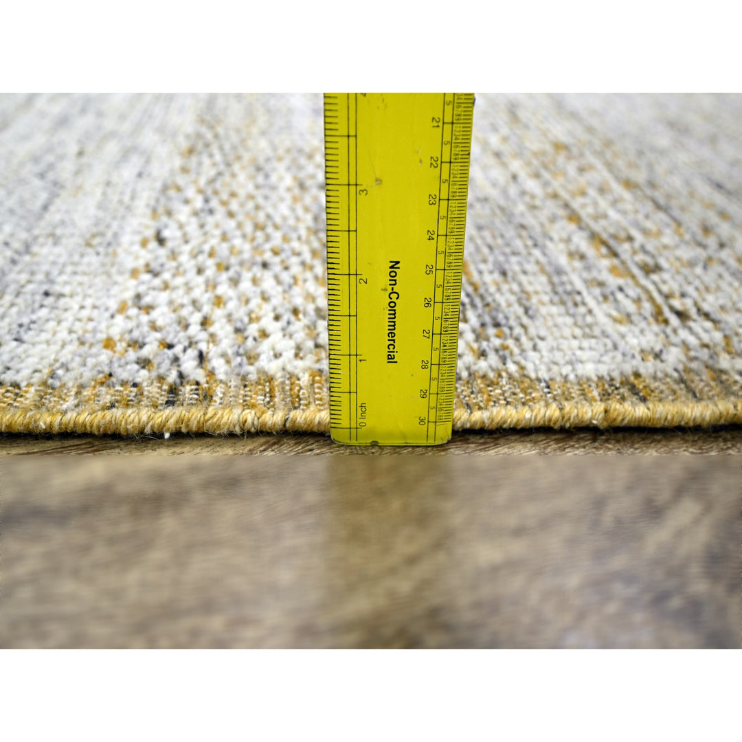2'8" x 8'2" New Hand Knotted Yellow Wool Runner Oriental Rug - MOA10276275