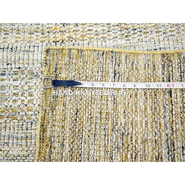 2'8" x 8'2" New Hand Knotted Yellow Wool Runner Oriental Rug - MOA10276275