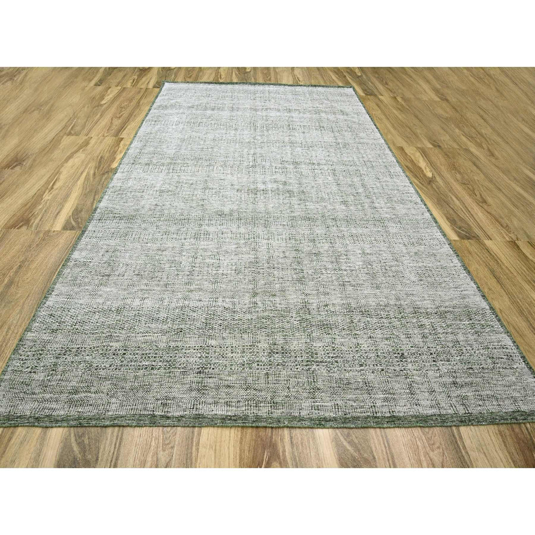 9'0" x 12'1" New Hand Knotted Green Wool Rectangle Oriental Rug - MOA10276276
