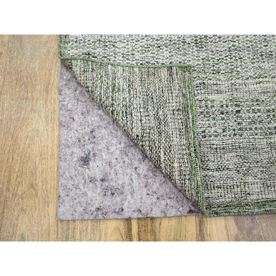 9'0" x 12'1" New Hand Knotted Green Wool Rectangle Oriental Rug - MOA10276276