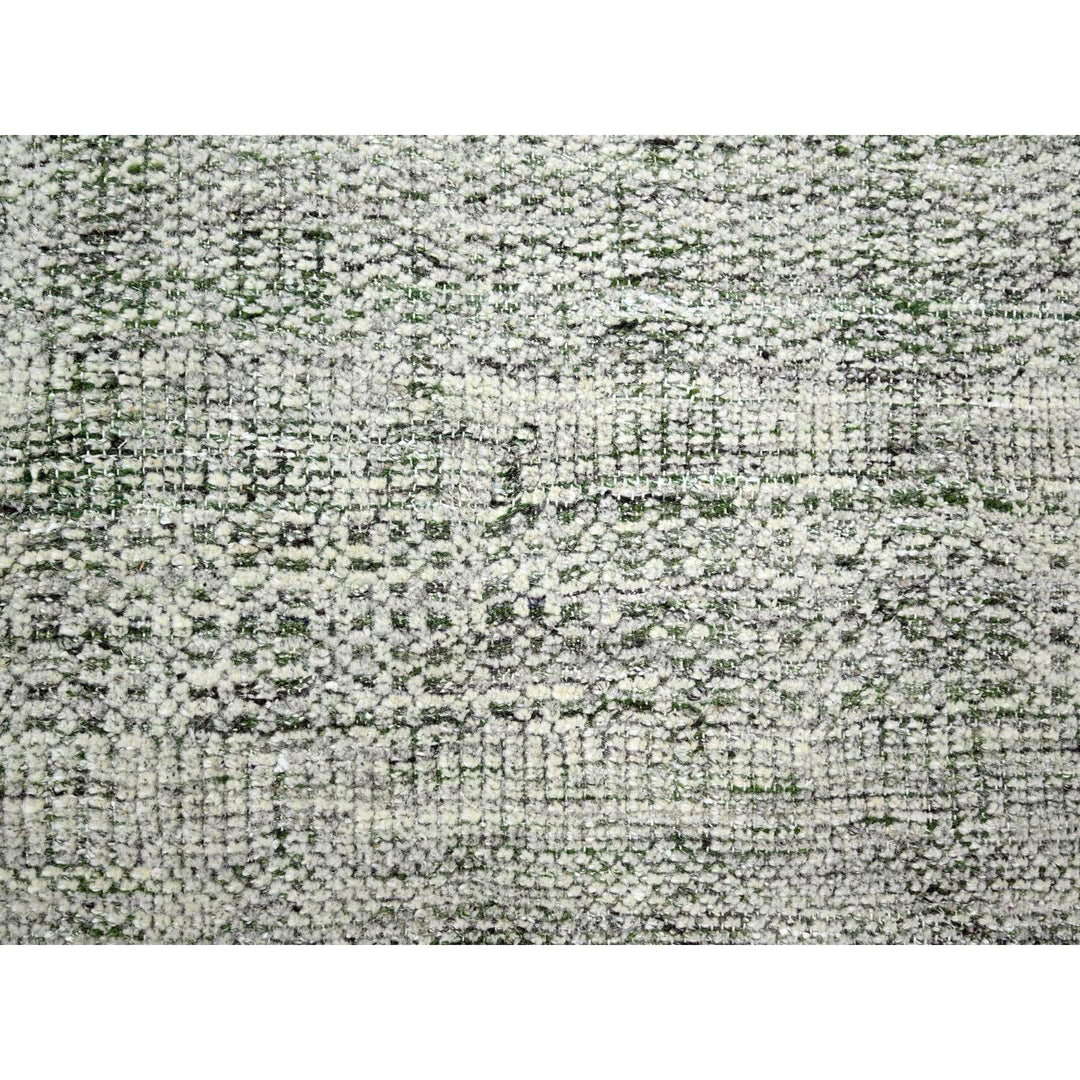 9'0" x 12'1" New Hand Knotted Green Wool Rectangle Oriental Rug - MOA10276276