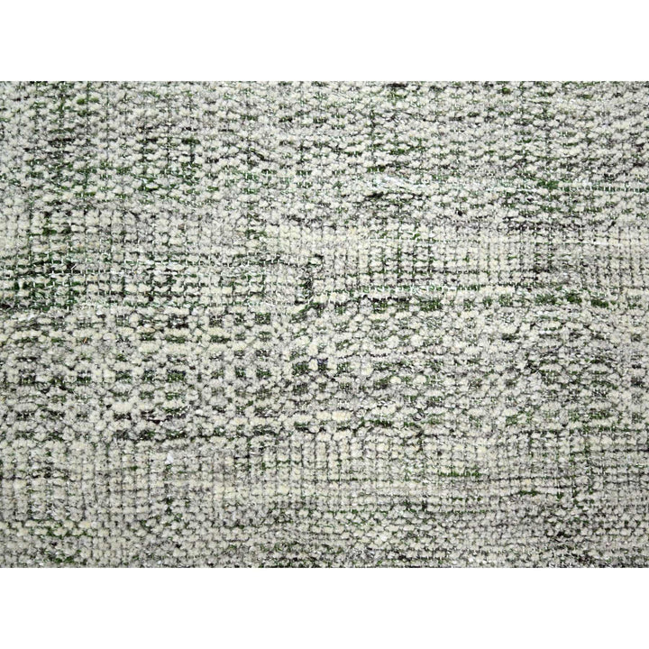 9'0" x 12'1" New Hand Knotted Green Wool Rectangle Oriental Rug - MOA10276276