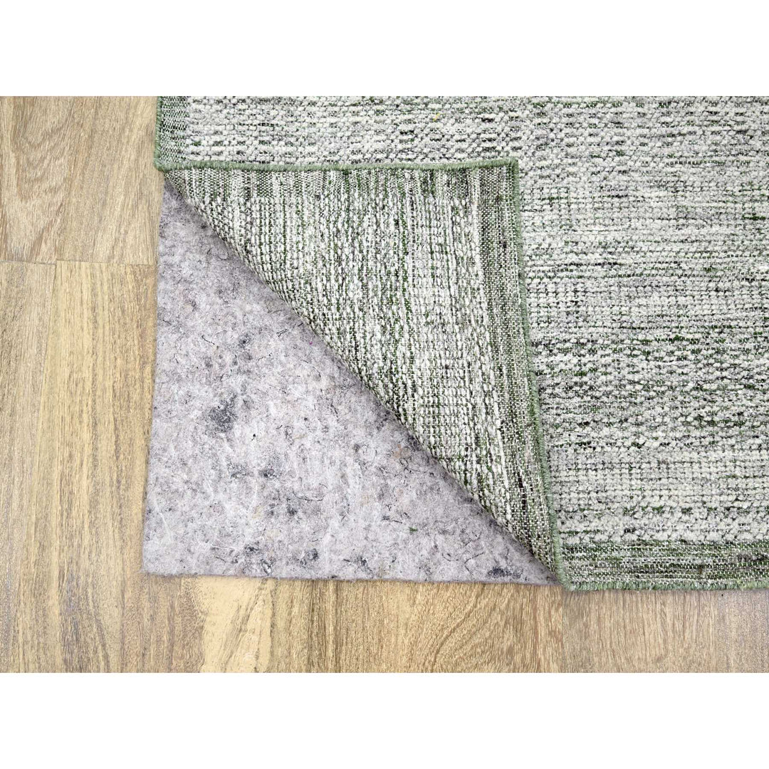9'9" x 13'10" New Hand Knotted Green Wool Rectangle Oriental Rug - MOA10276277
