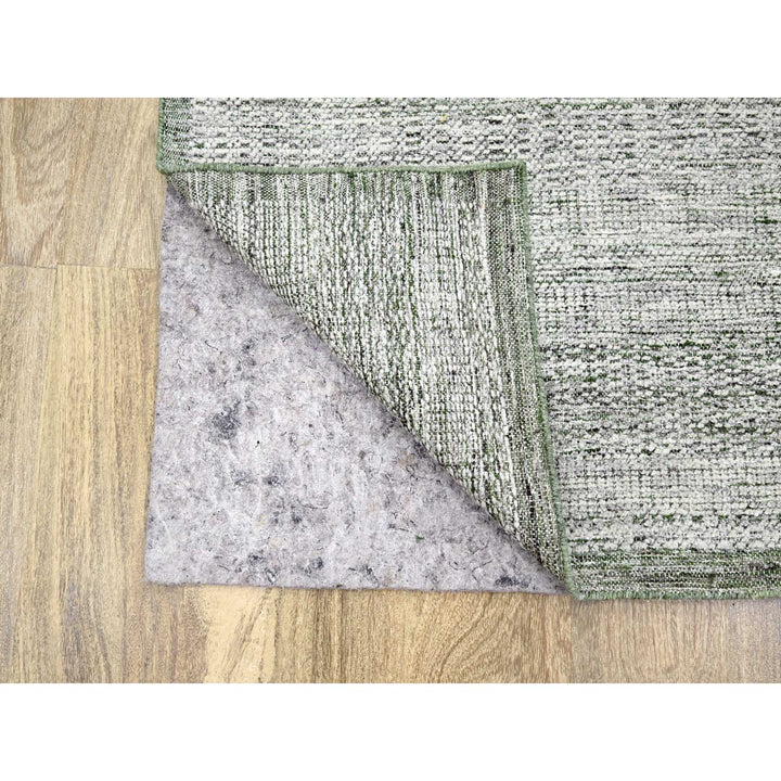9'9" x 13'10" New Hand Knotted Green Wool Rectangle Oriental Rug - MOA10276277