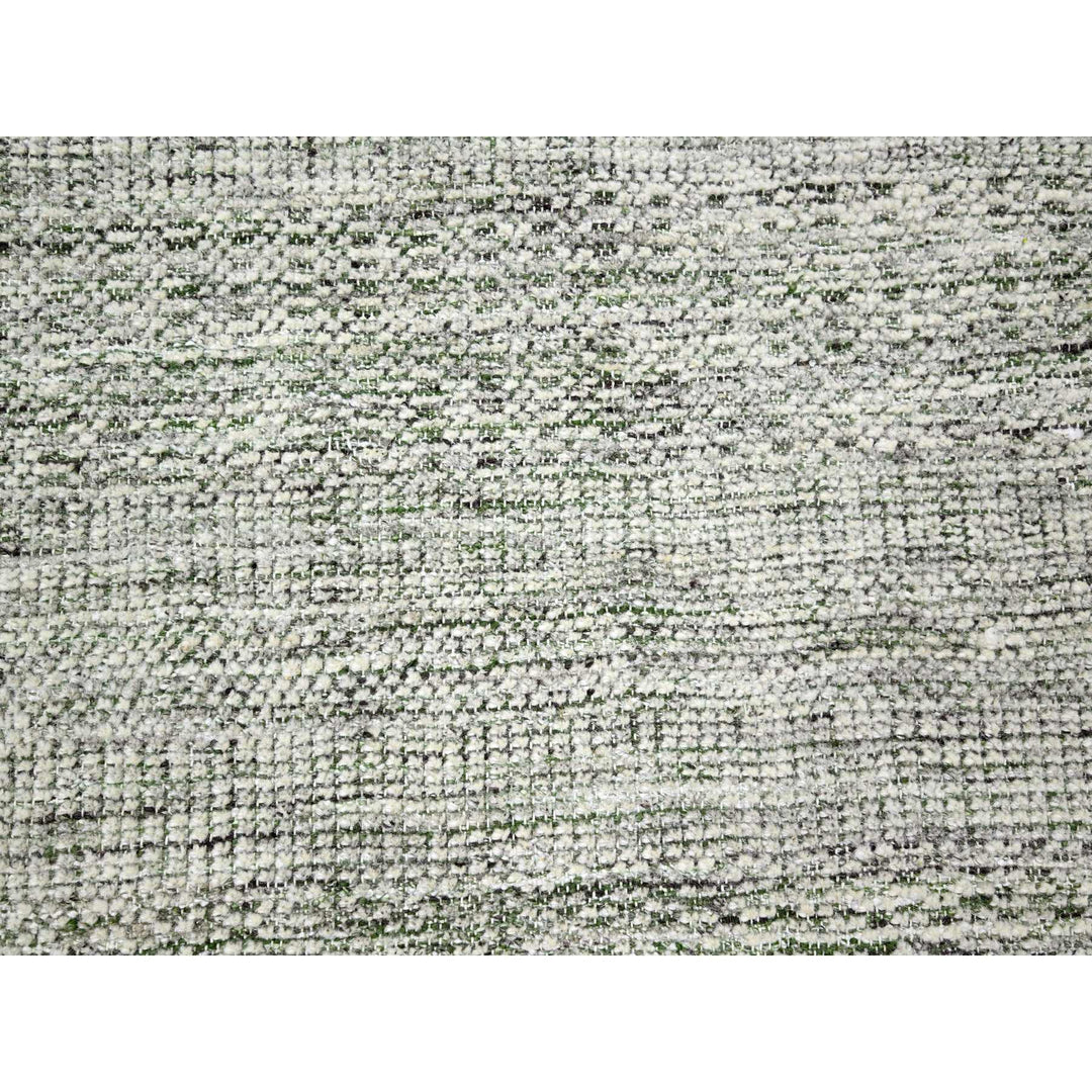 9'9" x 13'10" New Hand Knotted Green Wool Rectangle Oriental Rug - MOA10276277
