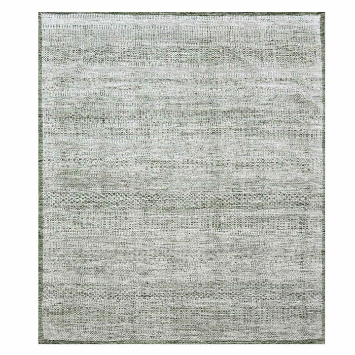 9'10" x 10'2" New Hand Knotted Green Wool Square Oriental Rug - MOA10276279