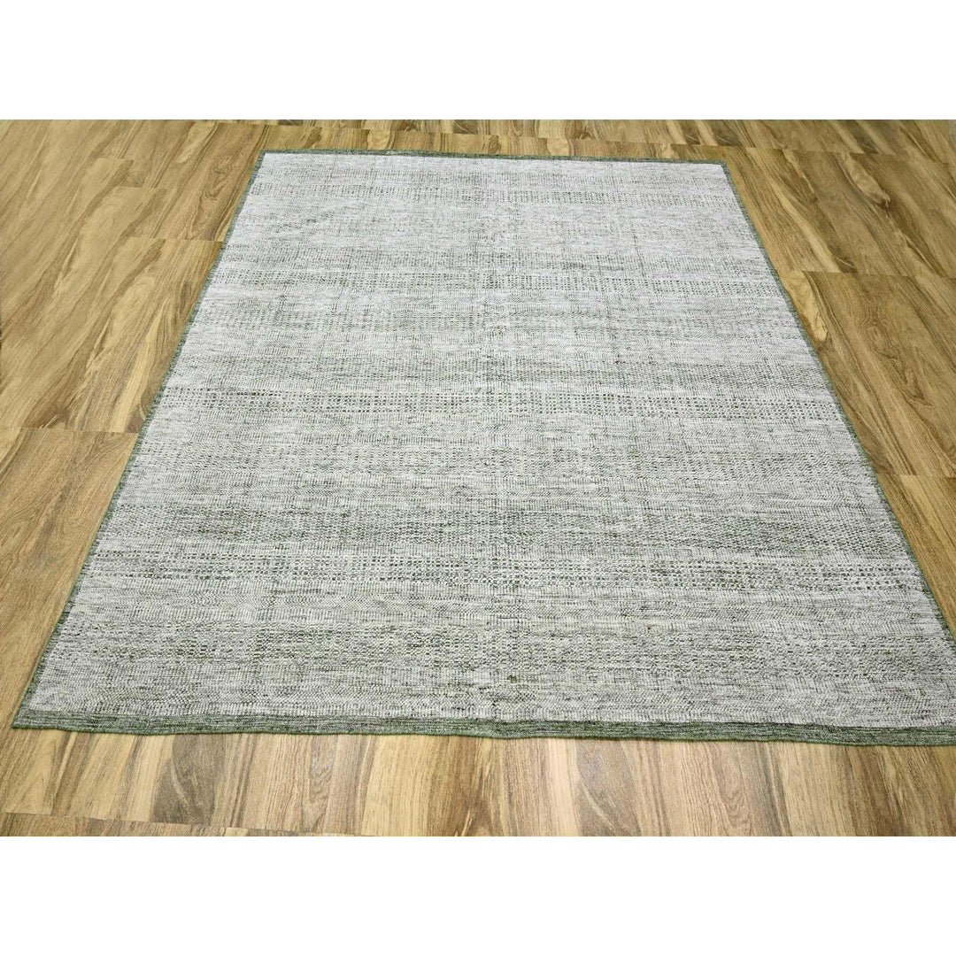 9'10" x 10'2" New Hand Knotted Green Wool Square Oriental Rug - MOA10276279