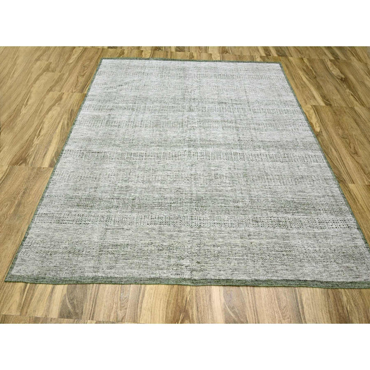 9'10" x 10'2" New Hand Knotted Green Wool Square Oriental Rug - MOA10276279