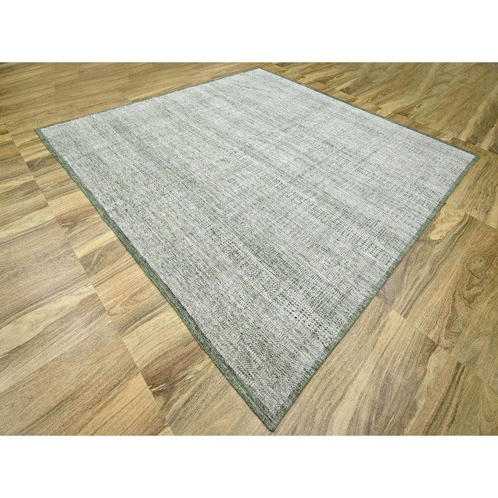 9'10" x 10'2" New Hand Knotted Green Wool Square Oriental Rug - MOA10276279