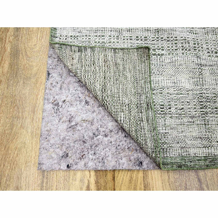 9'10" x 10'2" New Hand Knotted Green Wool Square Oriental Rug - MOA10276279