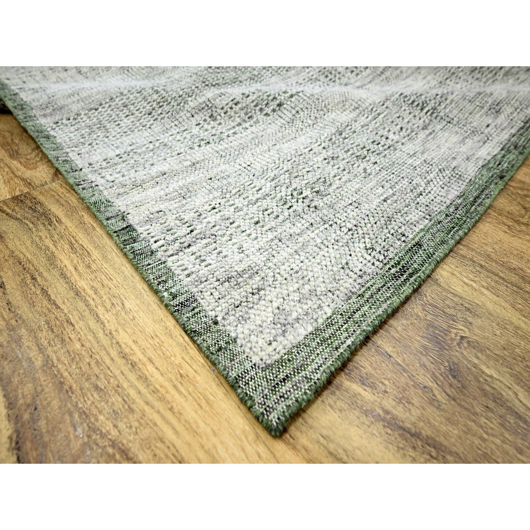 9'10" x 10'2" New Hand Knotted Green Wool Square Oriental Rug - MOA10276279