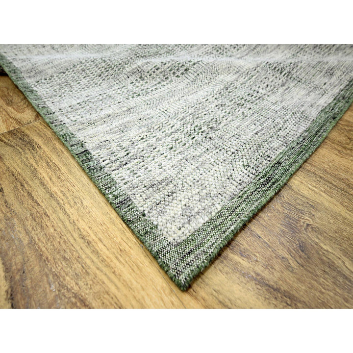 9'10" x 10'2" New Hand Knotted Green Wool Square Oriental Rug - MOA10276279