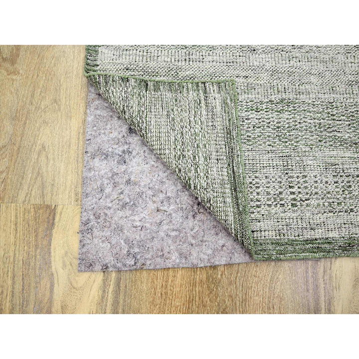 9'0" x 11'10" New Hand Knotted Green Wool Rectangle Oriental Rug - MOA10276280