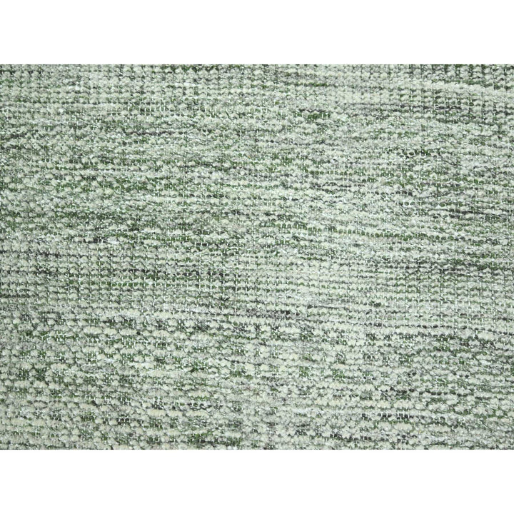 9'0" x 11'10" New Hand Knotted Green Wool Rectangle Oriental Rug - MOA10276280