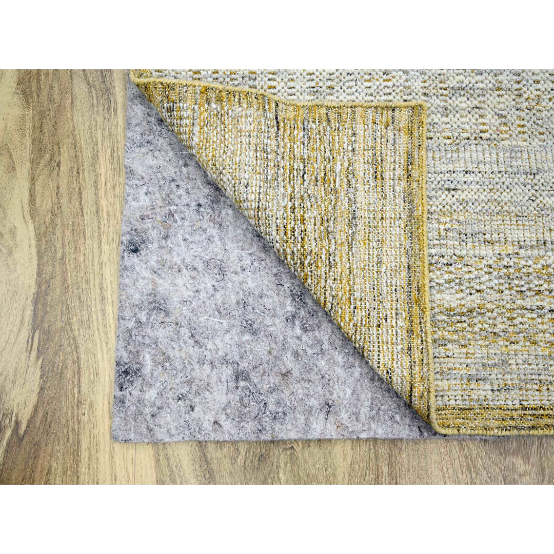 6'0" x 9'2" New Hand Knotted Yellow Wool Rectangle Oriental Rug - MOA10276292