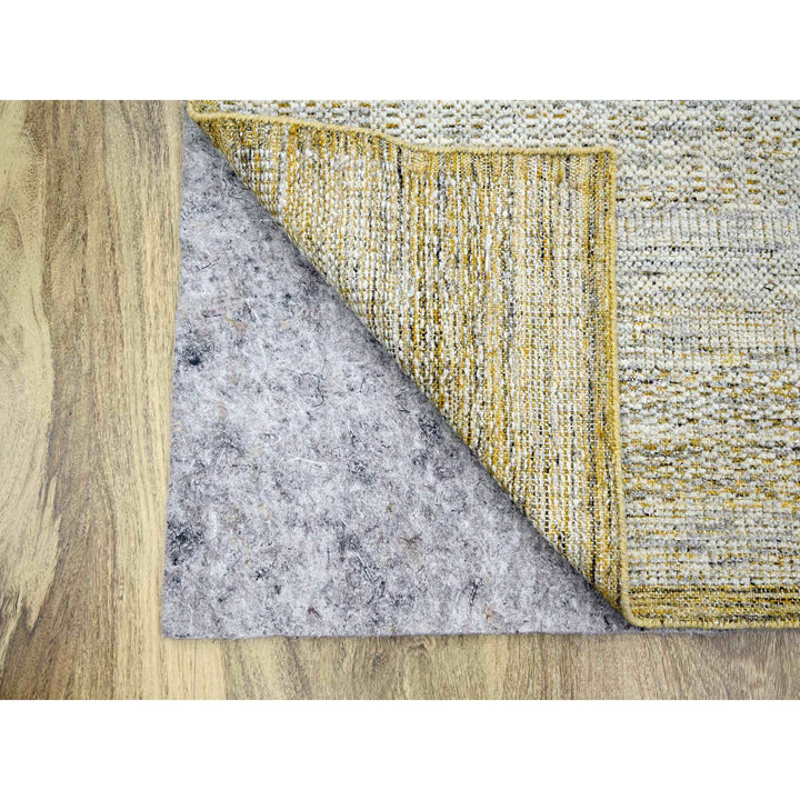 6'0" x 9'2" New Hand Knotted Yellow Wool Rectangle Oriental Rug - MOA10276292