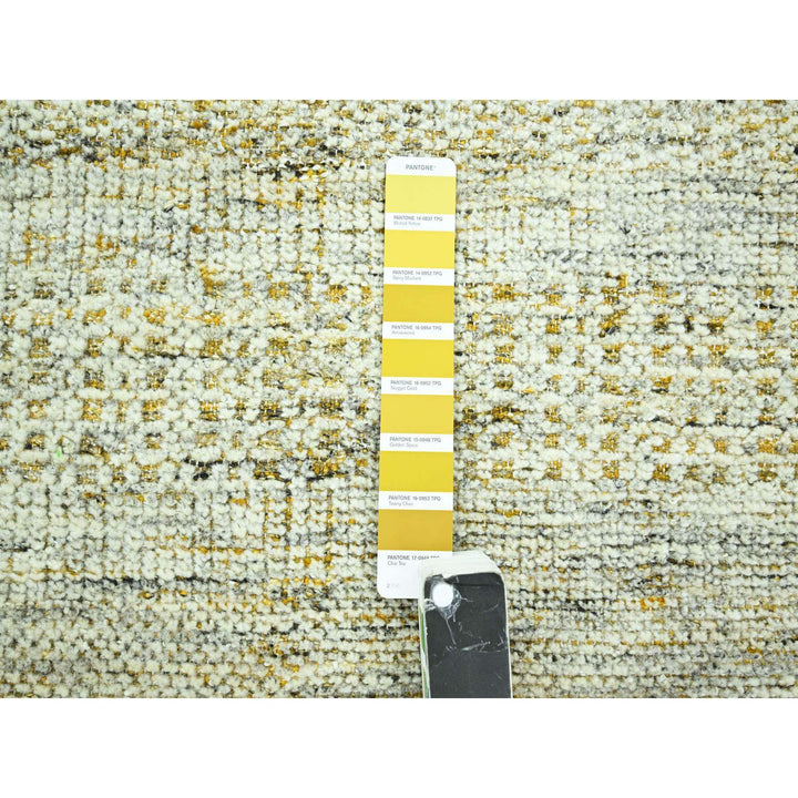 6'0" x 9'2" New Hand Knotted Yellow Wool Rectangle Oriental Rug - MOA10276292