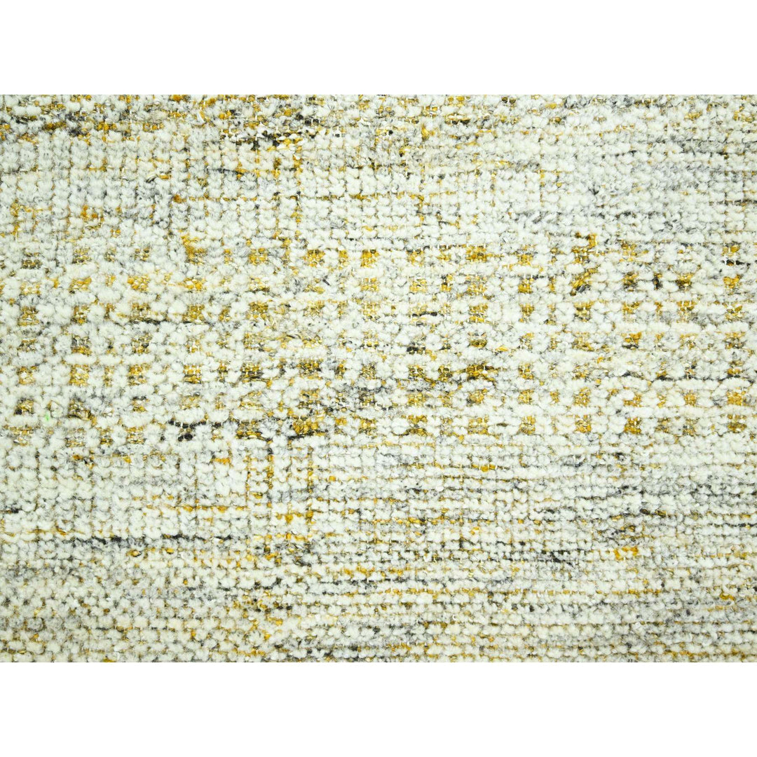 6'0" x 9'2" New Hand Knotted Yellow Wool Rectangle Oriental Rug - MOA10276292
