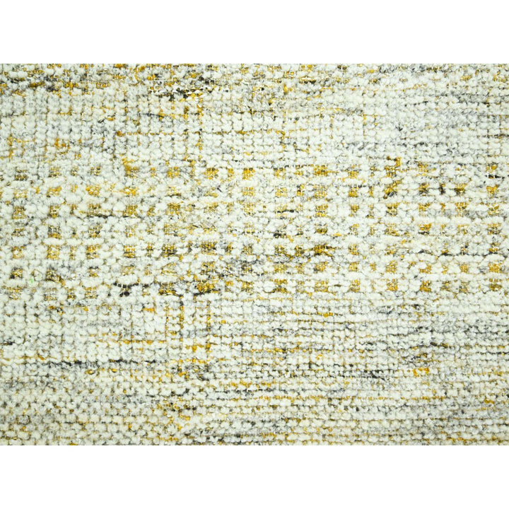 6'0" x 9'2" New Hand Knotted Yellow Wool Rectangle Oriental Rug - MOA10276292