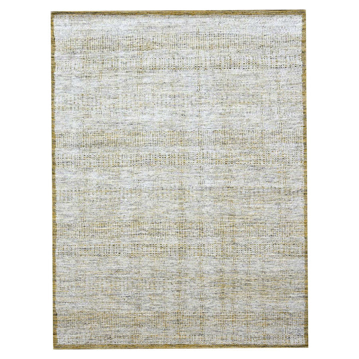 8'10" x 12'3" New Hand Knotted Yellow Wool Rectangle Oriental Rug - MOA10276294