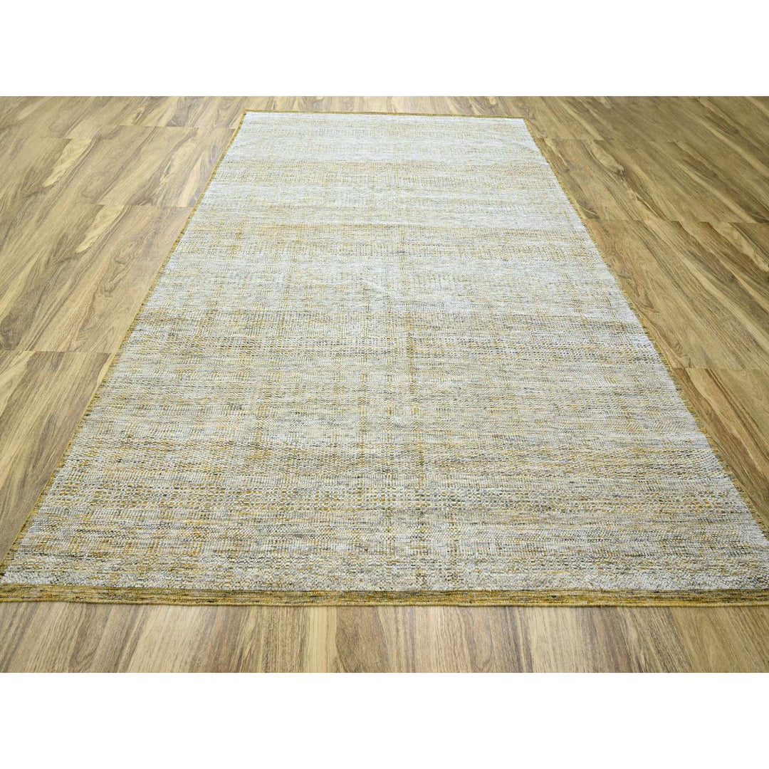 8'10" x 12'3" New Hand Knotted Yellow Wool Rectangle Oriental Rug - MOA10276294