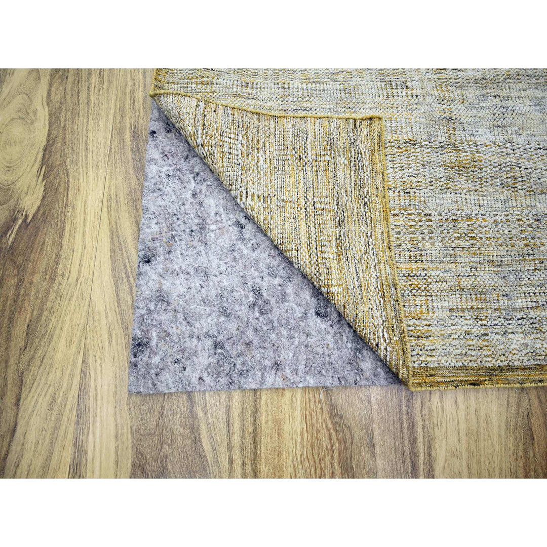 8'10" x 12'3" New Hand Knotted Yellow Wool Rectangle Oriental Rug - MOA10276294