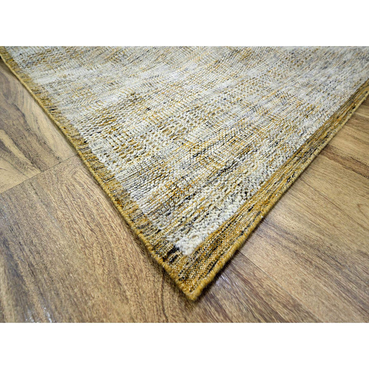 8'10" x 12'3" New Hand Knotted Yellow Wool Rectangle Oriental Rug - MOA10276294