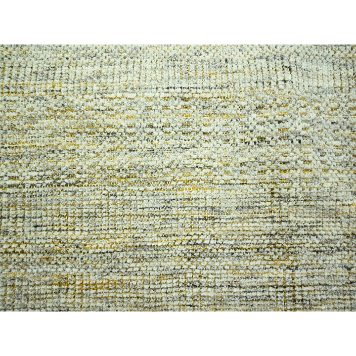 8'10" x 12'3" New Hand Knotted Yellow Wool Rectangle Oriental Rug - MOA10276294
