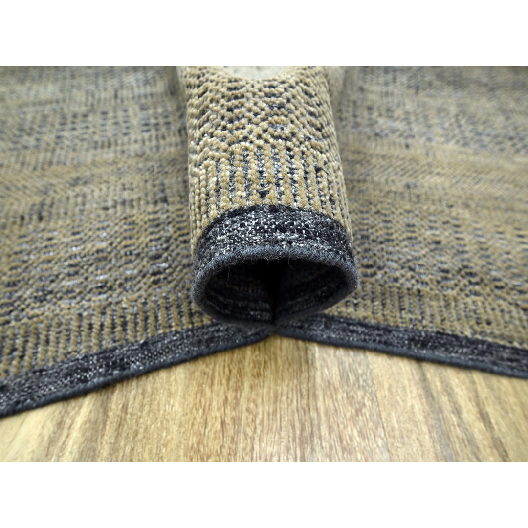 8'0" x 10'2" New Hand Knotted Brown Wool Rectangle Oriental Rug - MOA10276298