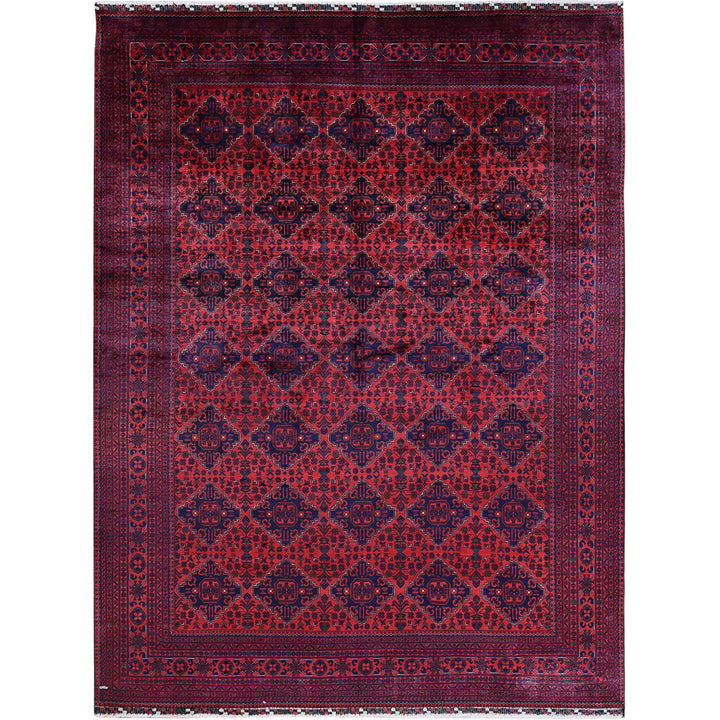 9'8" x 12'9" New Hand Knotted Red Wool Rectangle Oriental Rug - MOA102762