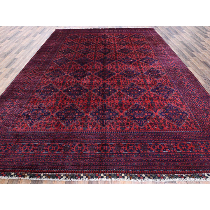9'8" x 12'9" New Hand Knotted Red Wool Rectangle Oriental Rug - MOA102762