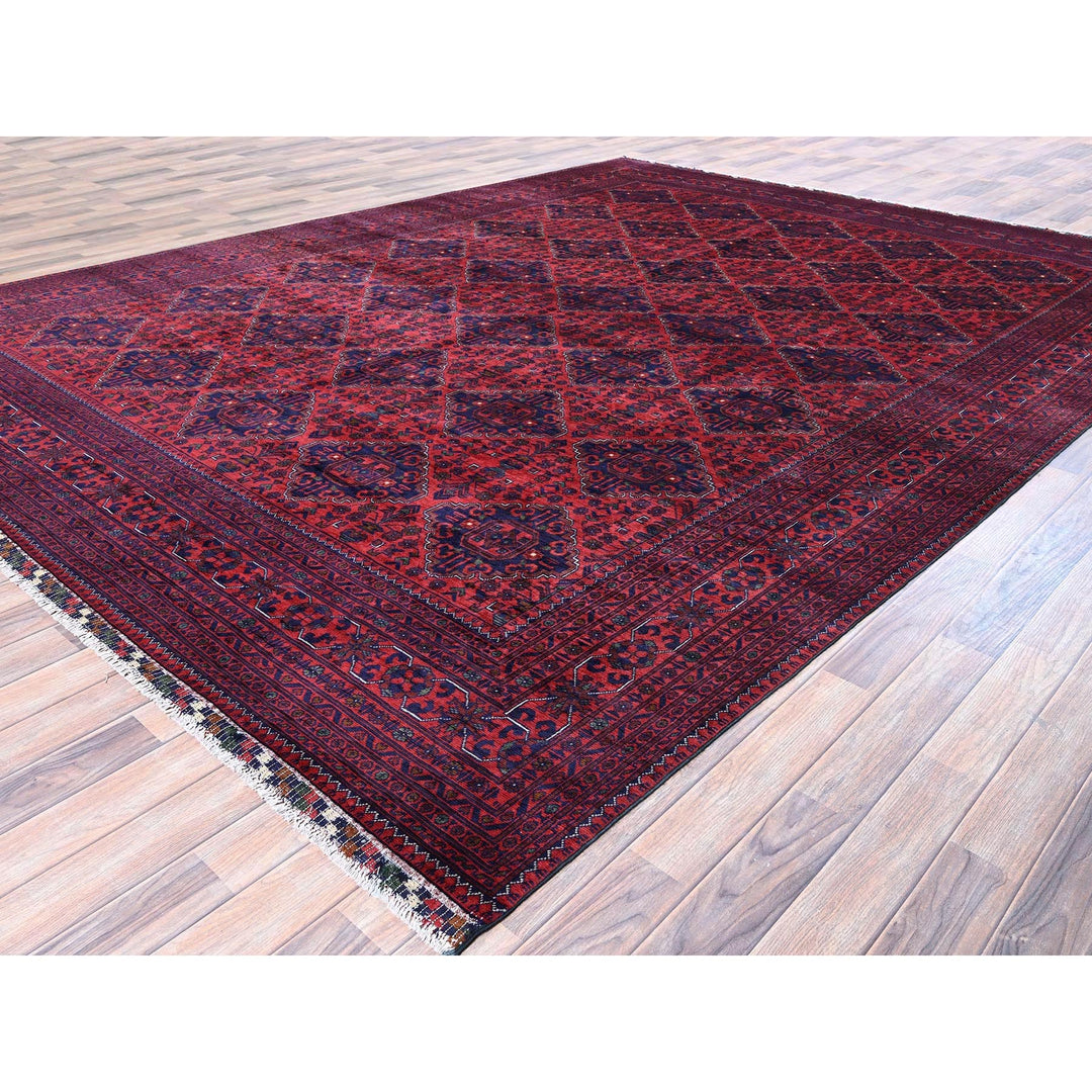 9'8" x 12'9" New Hand Knotted Red Wool Rectangle Oriental Rug - MOA102762