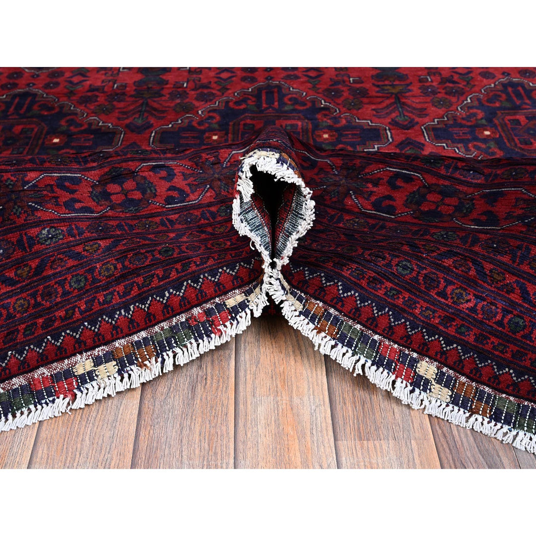 9'8" x 12'9" New Hand Knotted Red Wool Rectangle Oriental Rug - MOA102762
