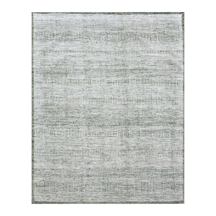 8'0" x 9'10" New Hand Knotted Green Wool Rectangle Oriental Rug - MOA10276300