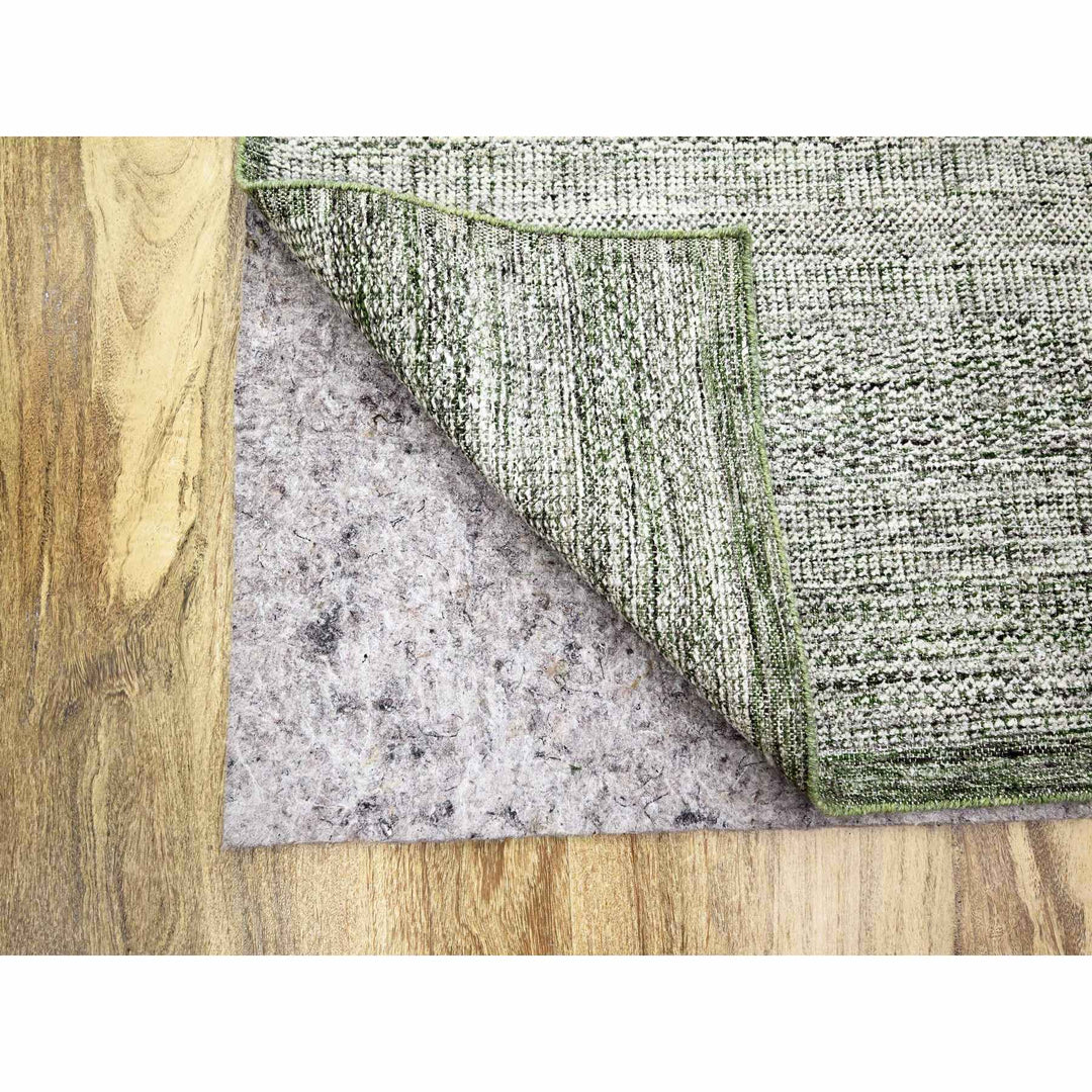 8'0" x 9'10" New Hand Knotted Green Wool Rectangle Oriental Rug - MOA10276300