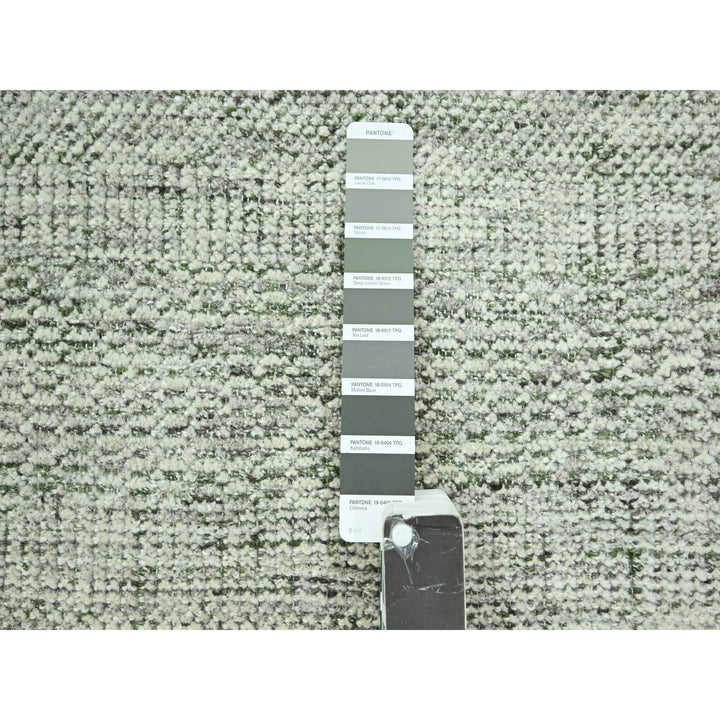 8'0" x 9'10" New Hand Knotted Green Wool Rectangle Oriental Rug - MOA10276300