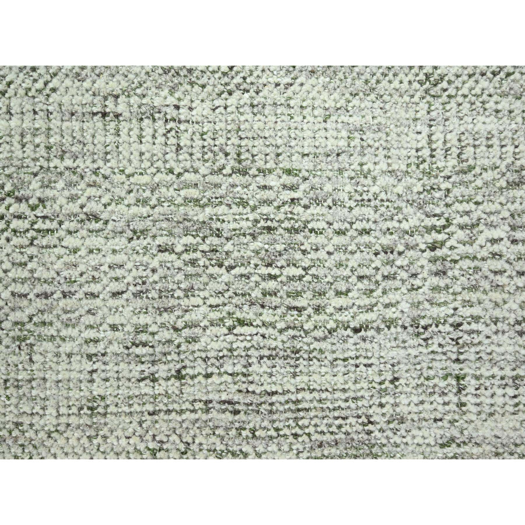 8'0" x 9'10" New Hand Knotted Green Wool Rectangle Oriental Rug - MOA10276300