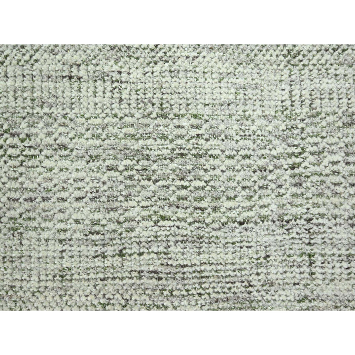 8'0" x 9'10" New Hand Knotted Green Wool Rectangle Oriental Rug - MOA10276300
