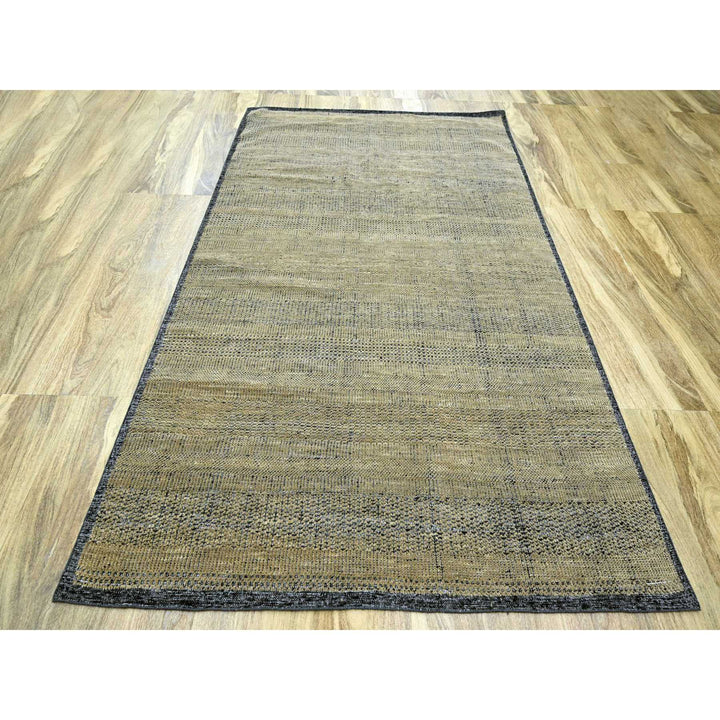 6'0" x 9'3" New Hand Knotted Brown Wool Rectangle Oriental Rug - MOA10276302