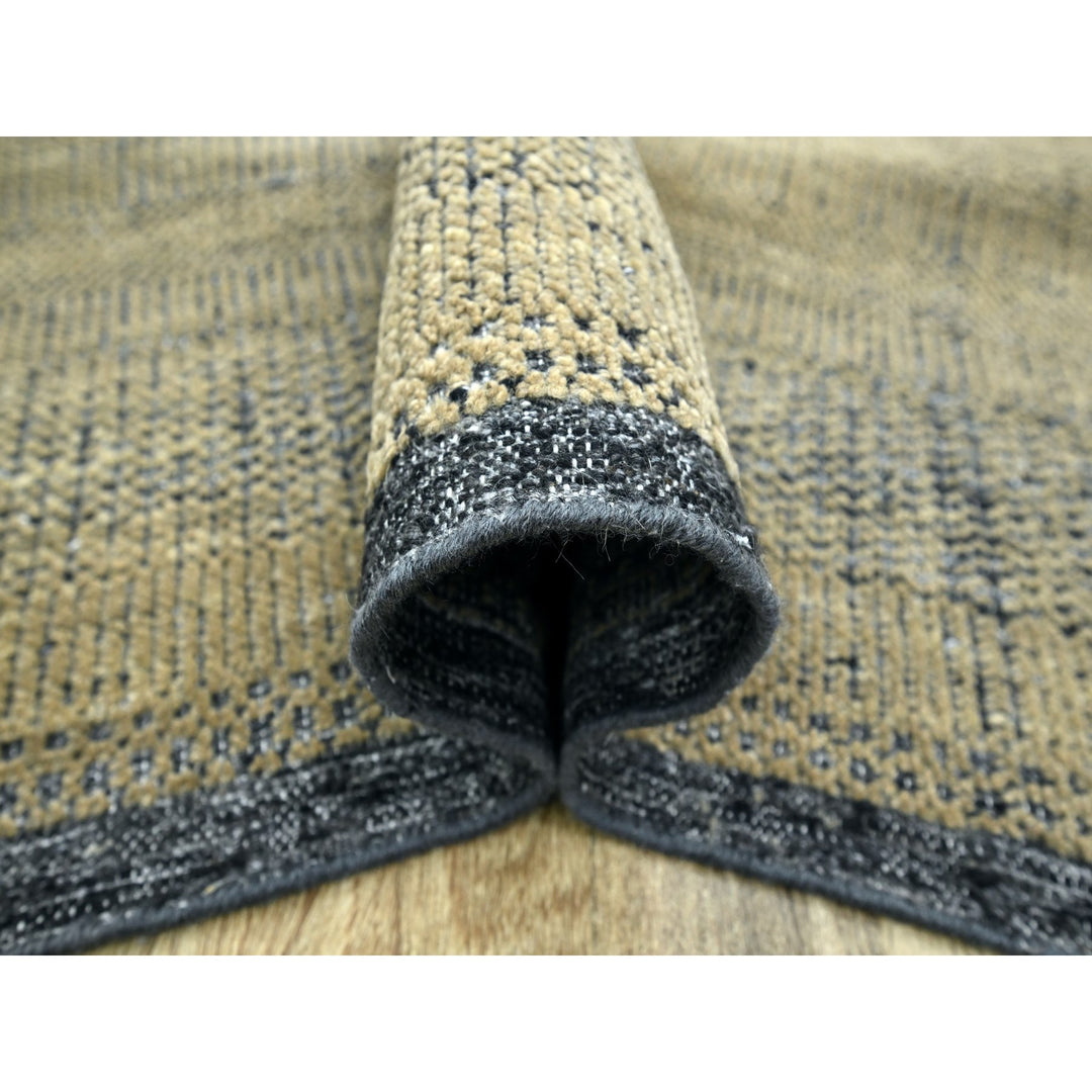 6'0" x 9'3" New Hand Knotted Brown Wool Rectangle Oriental Rug - MOA10276302