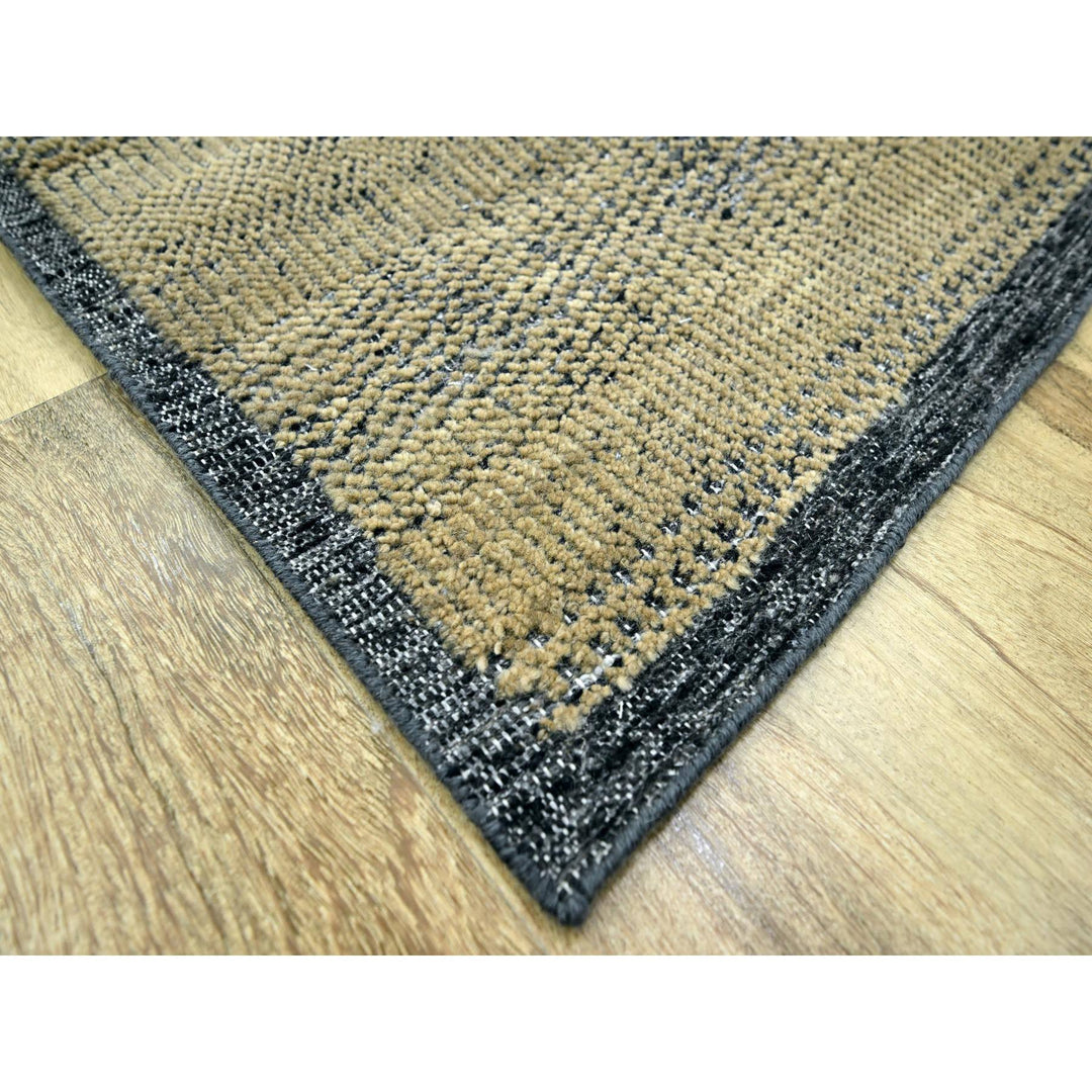 6'0" x 9'3" New Hand Knotted Brown Wool Rectangle Oriental Rug - MOA10276302